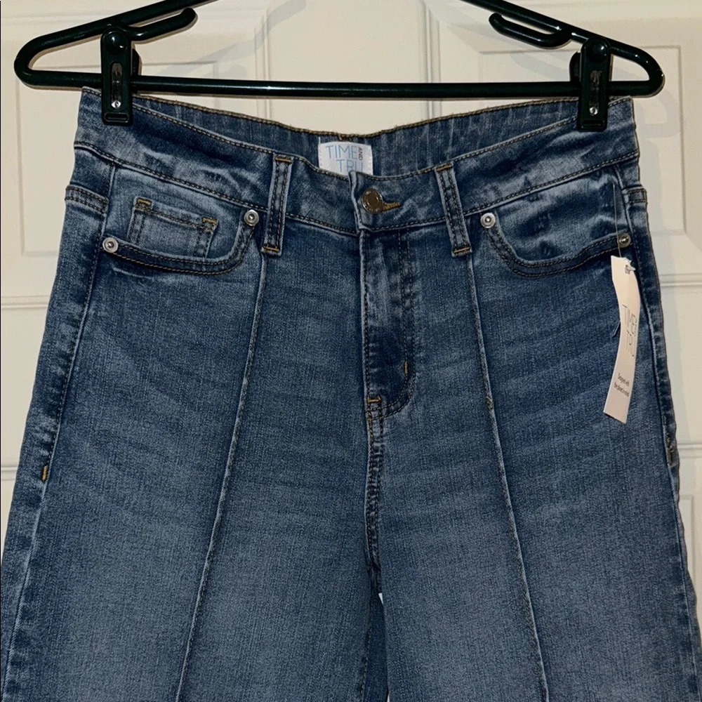Time and Tru Blue Flare Wide Leg Jeans - Picture 4 of 7